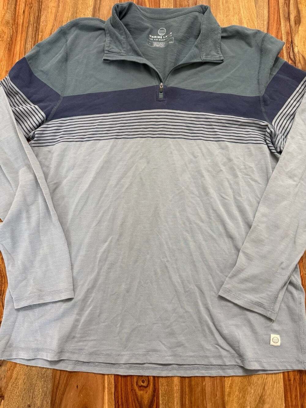 Marine Layer The Air Stripe Quarter Zip Pullover